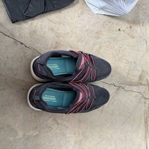 Skechers Women's Charcoal and Pink Sneakers